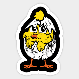 Retro Vintage Grunge Chicken Sticker